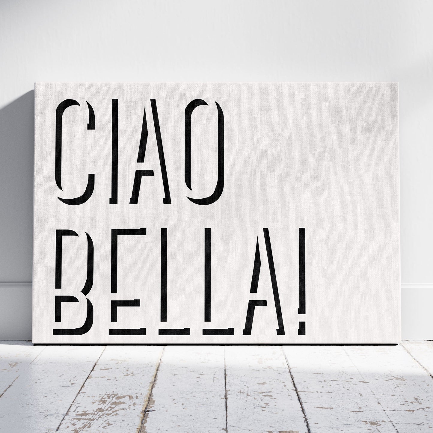 Ciao Bella Bold Typography Quote - Framed Canvas Wall Art Print-0