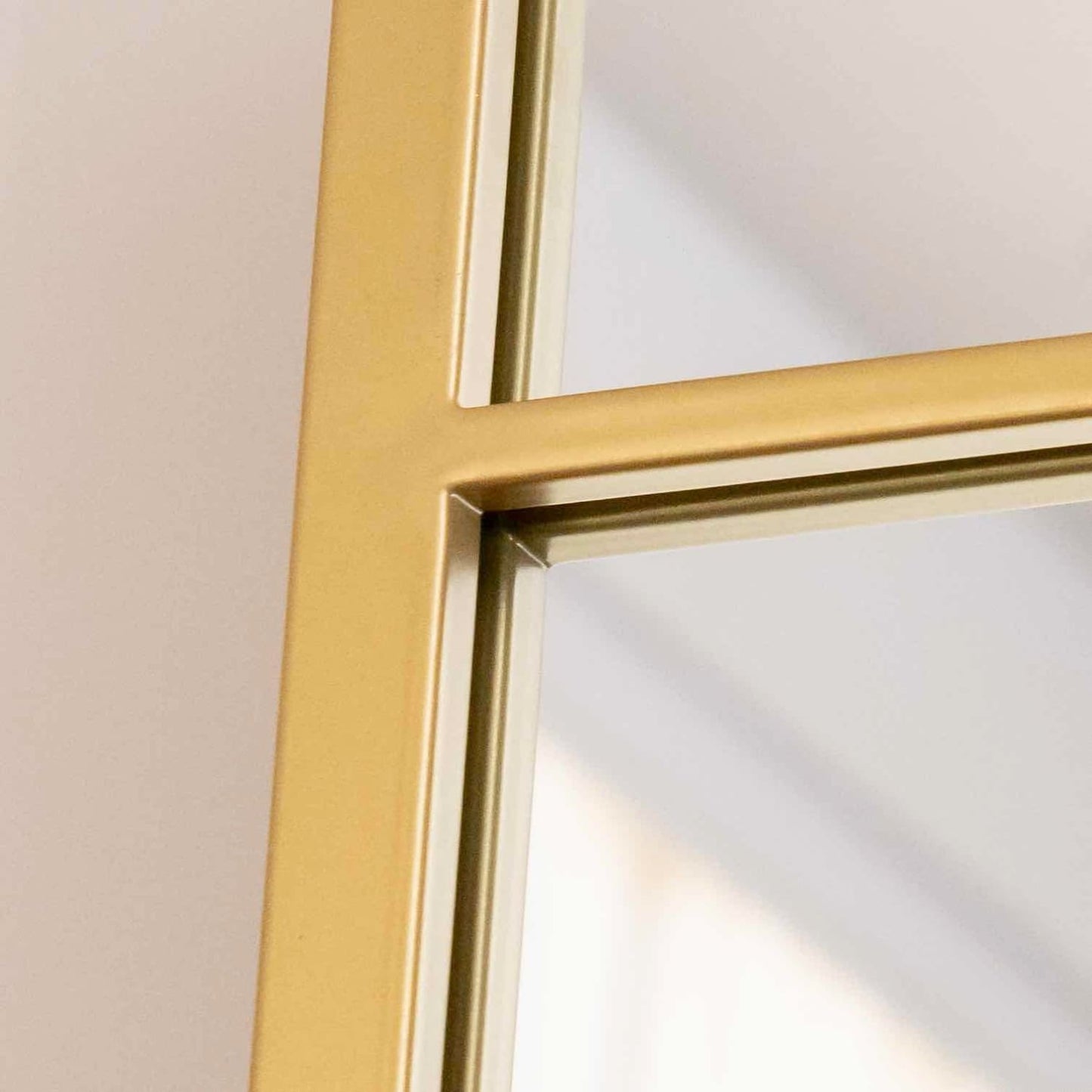 Aimi- Full Length Gold Metal Rectangle Window Mirror - 180cm x 90cm.-4