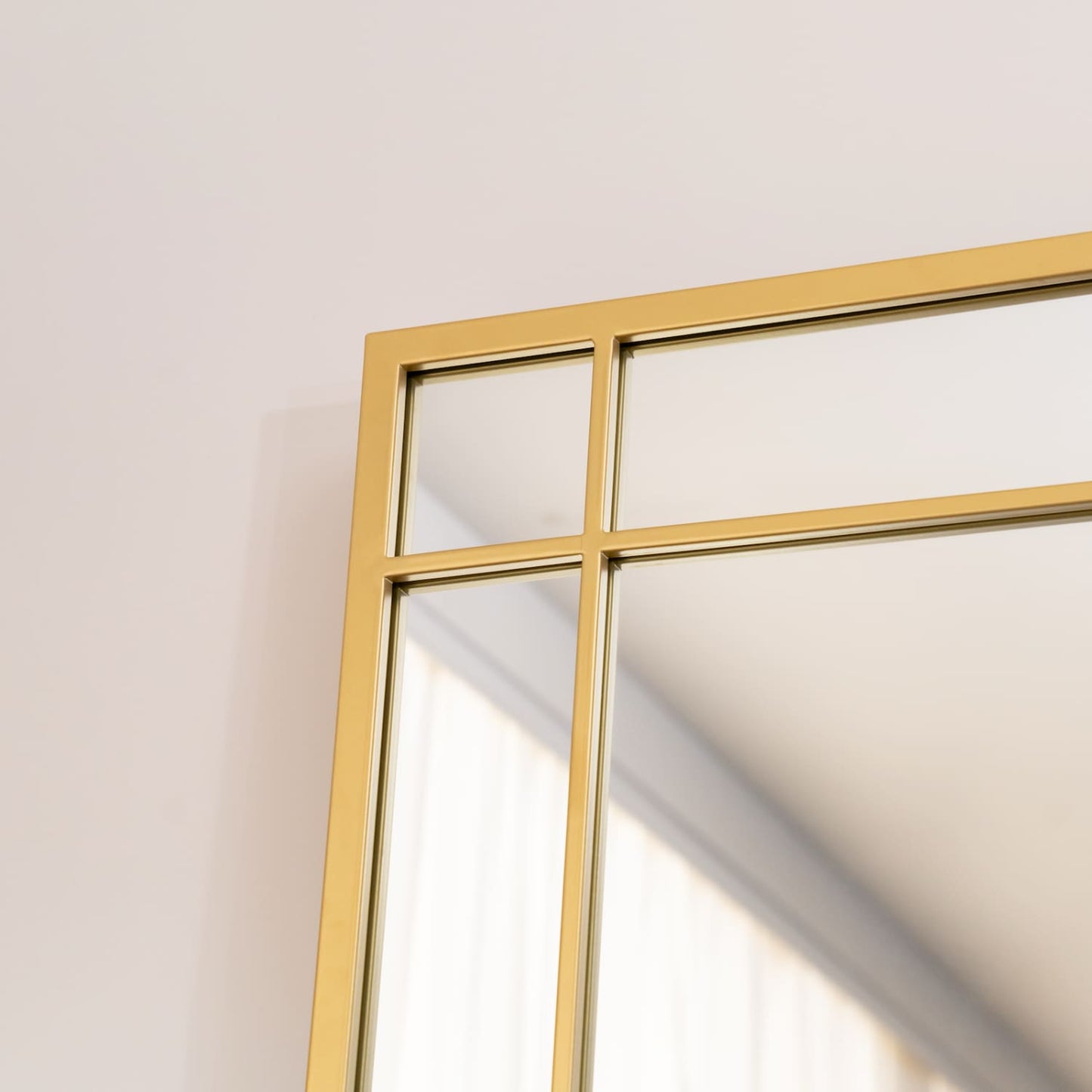Aimi- Full Length Gold Metal Rectangle Window Mirror - 180cm x 90cm.-3