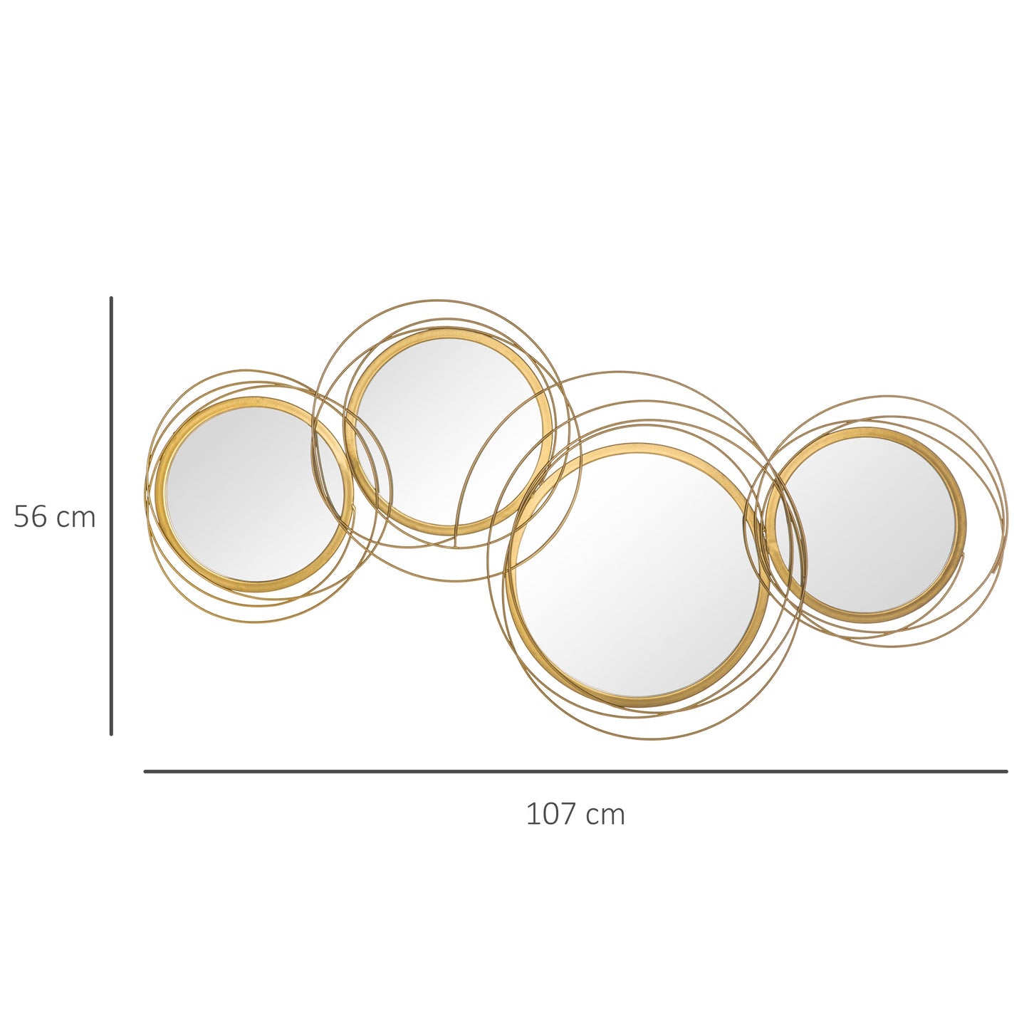 Metal Wall Art Modern Decorative Mirror Decor Hanging Home Wall Sculptures for Living Room Bedroom Dining Room, Gold-2
