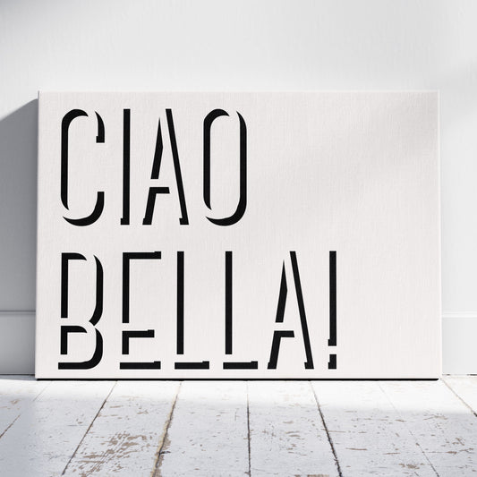 Ciao Bella Bold Typography Quote - Framed Canvas Wall Art Print-0