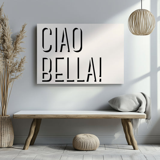 Ciao Bella Bold Typography Quote - Framed Canvas Wall Art Print-1
