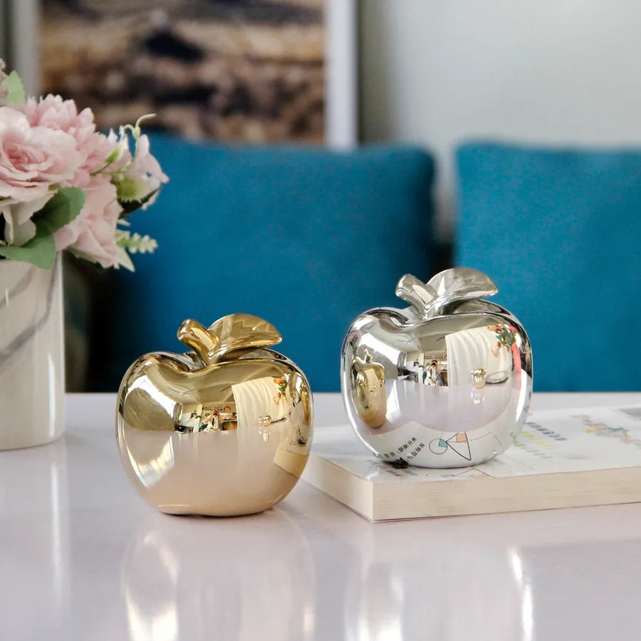 Golden Silver Apple Ceramic Ornaments